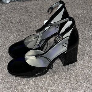 Black Vinyl Women's Heels